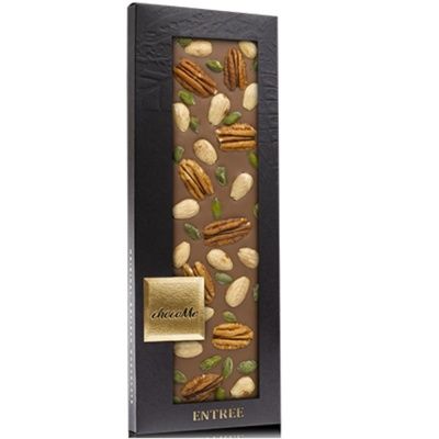 Молочный шоколад ChocoMe M104, фисташки Бронте, орех Пекан, миндаль из Сицилии, 110 г